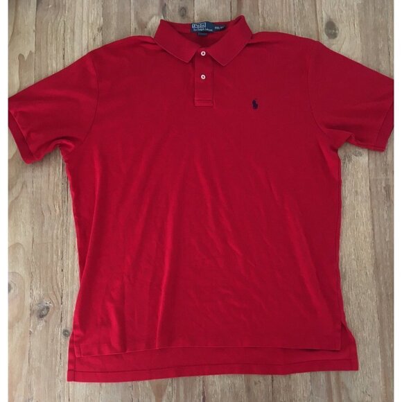 Vintage Polo by Ralph Lauren Red Polo Shirt Short Sleeve Soft Cotton Mens XXL - Picture 1 of 4
